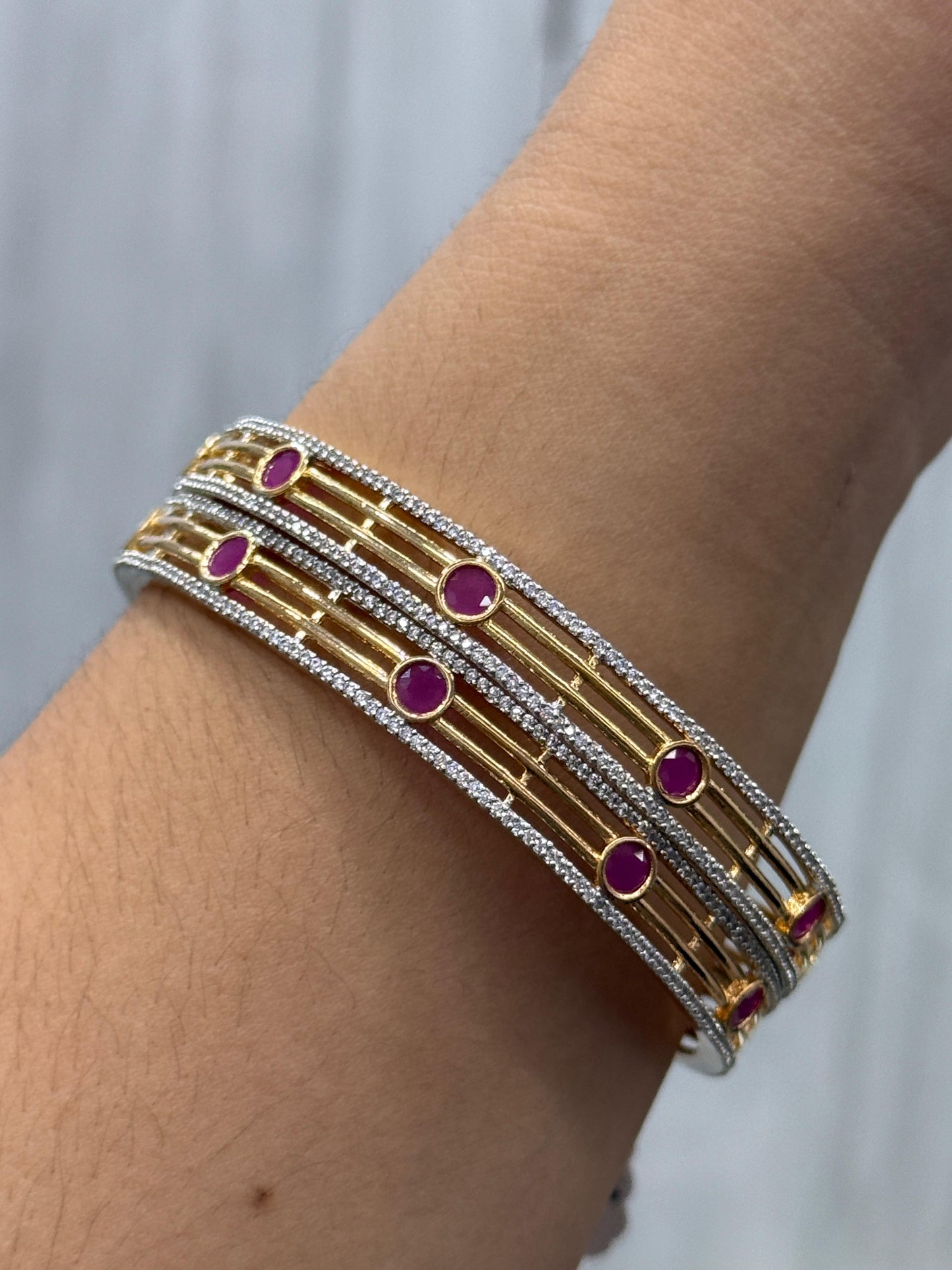MICRO PLATEING WITH PINK CZ STONE