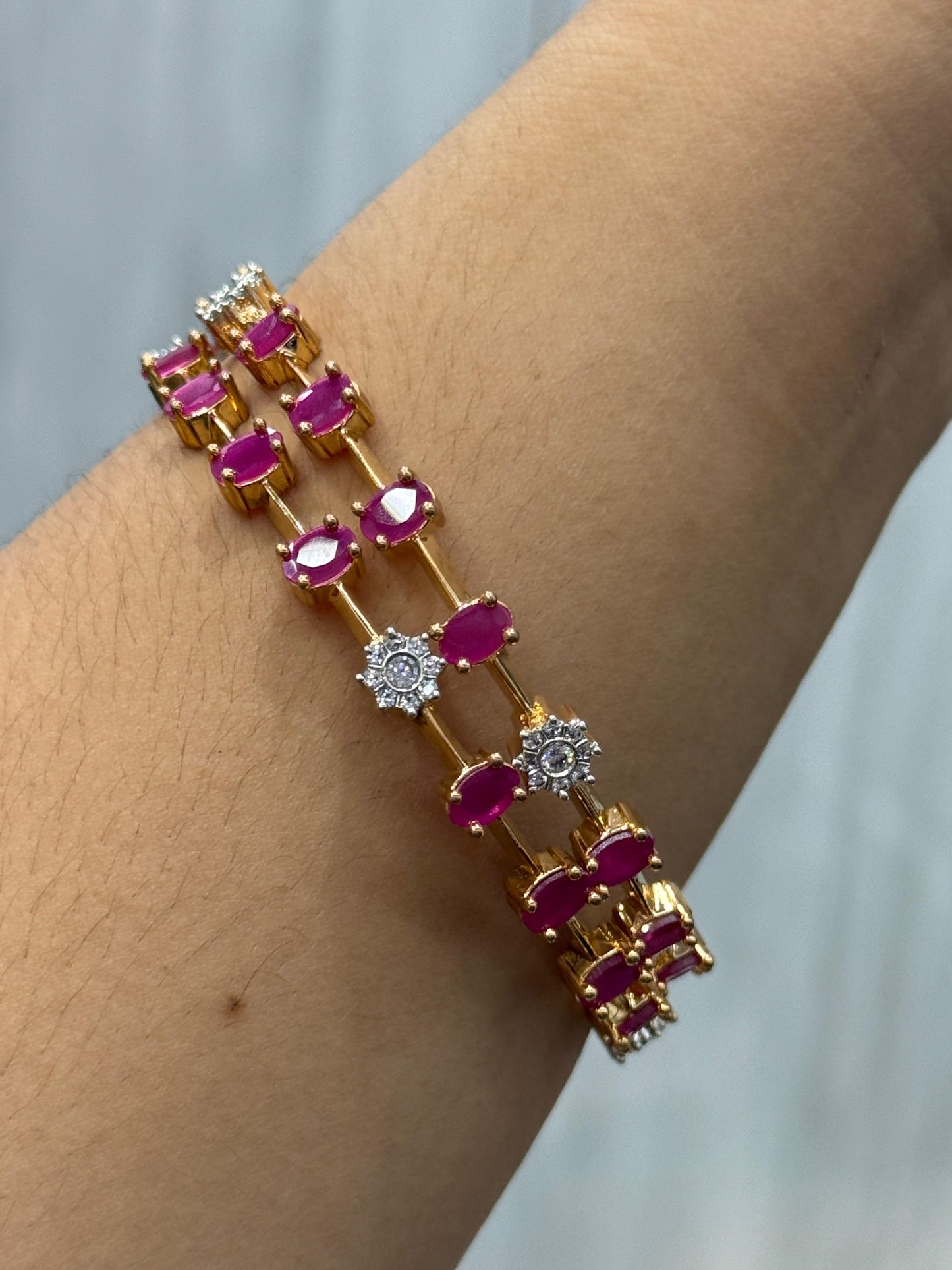 RUBY STONES  BANGLES FOR WOMEN FOR WOMEN