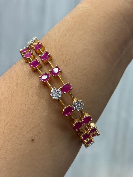 RUBY STONES  BANGLES FOR WOMEN FOR WOMEN