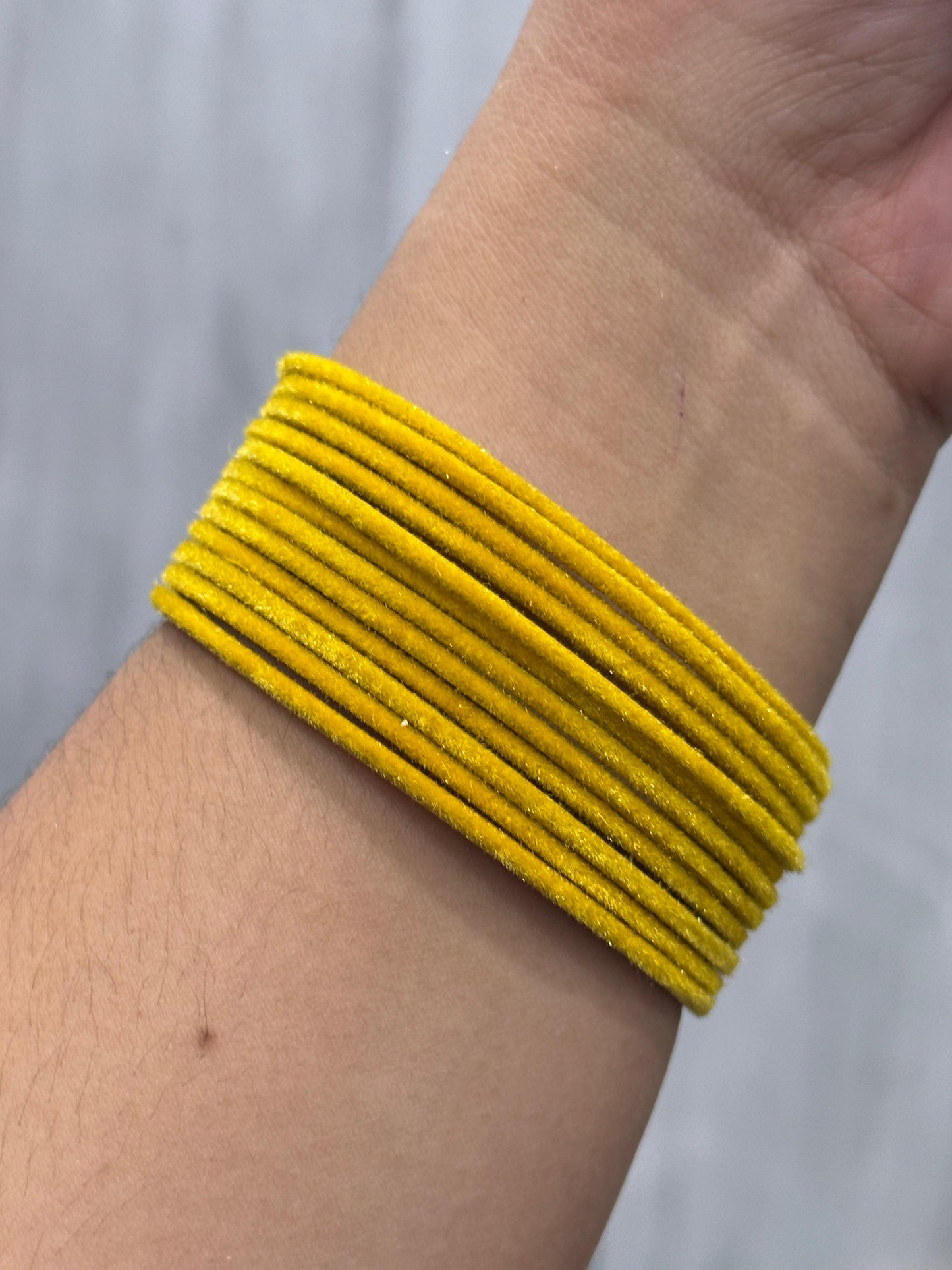 Vahini yellow velvet bangles For Women