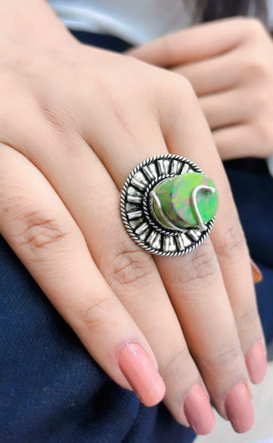 Green german adjustable rings