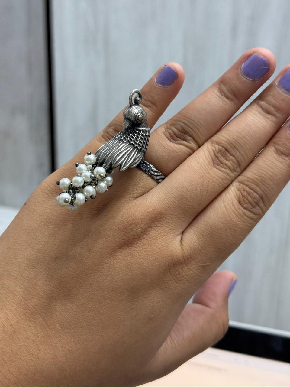 Peacock german adjustable rings