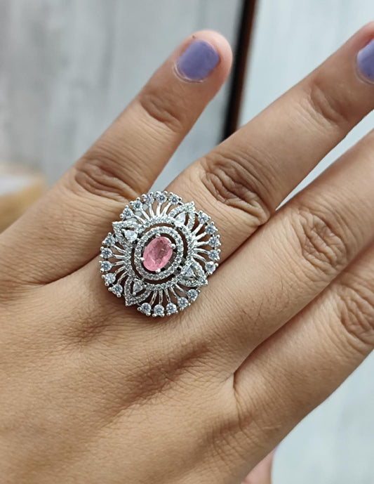 PINK COLOUR DIAMOND RING
