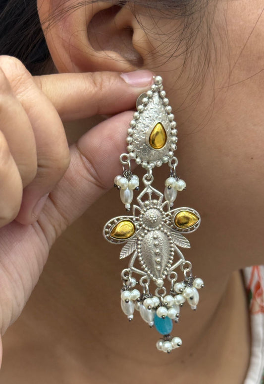 Nia Real  Silver Look Alike Earings For Women