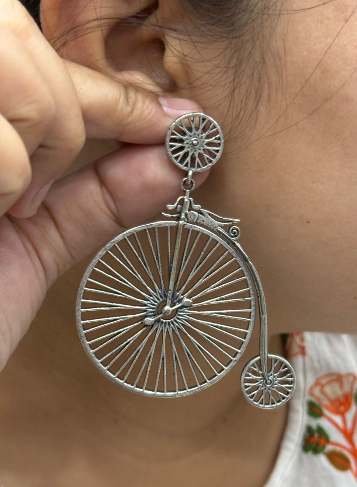 Raahi Silver Look Alike Earings  For Women