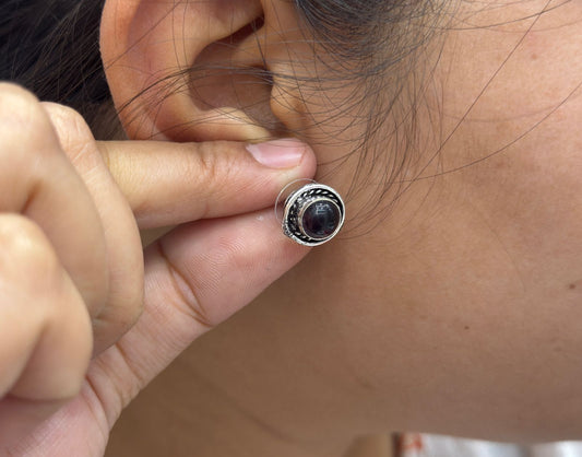 Cute Little long silver look alike studs in Black for girls and women