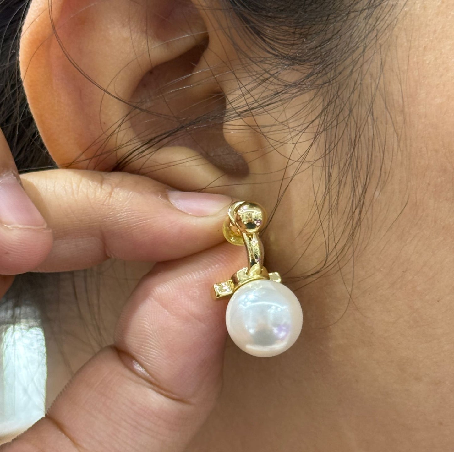 Mahima Dold Plated Pearl Drop Earings For Women