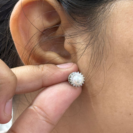 Pearl Studs In cz For Women