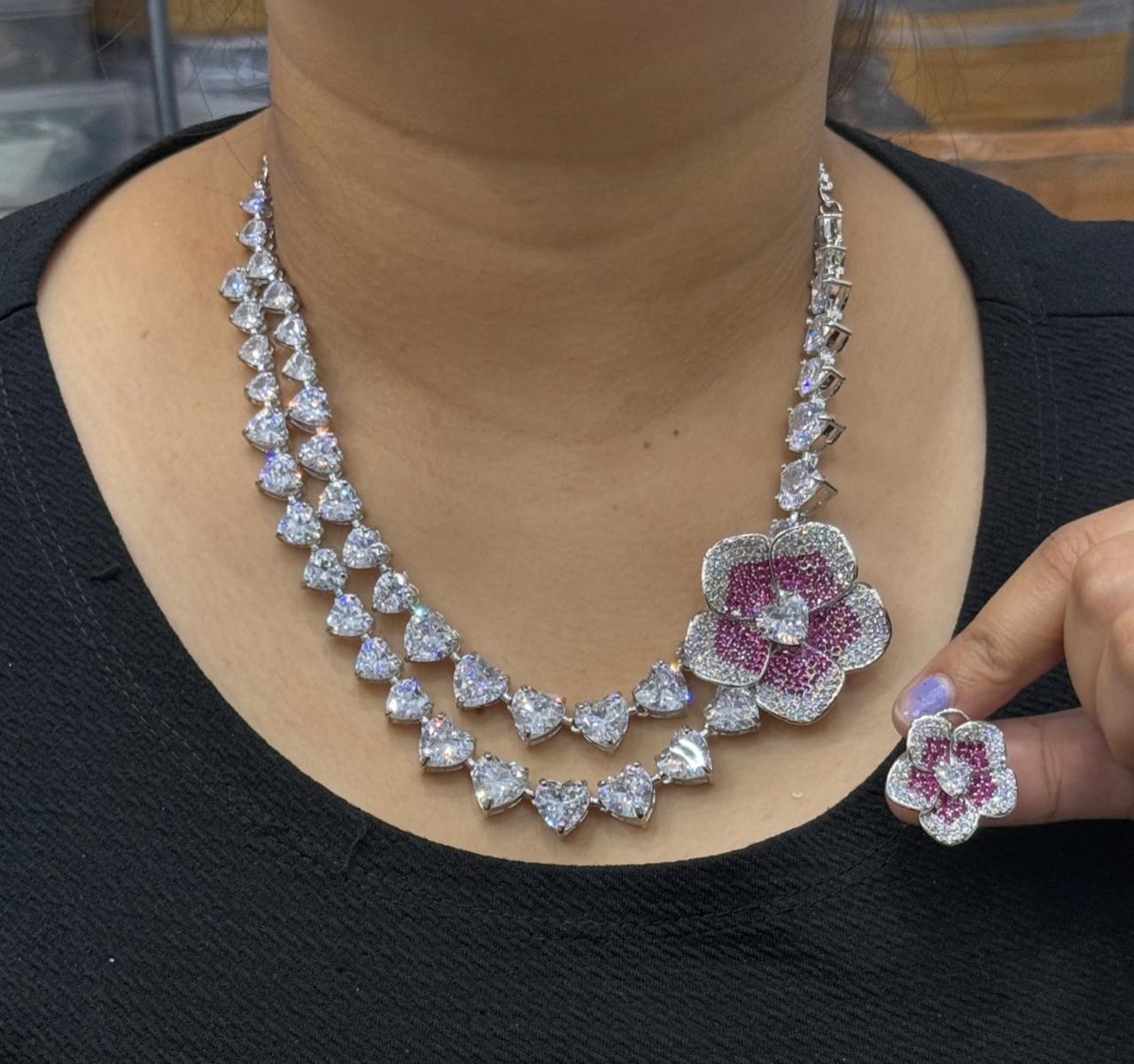 NEETA AMBANI SWAROSKI NECKLACE IN RUBY FOR WOMEN