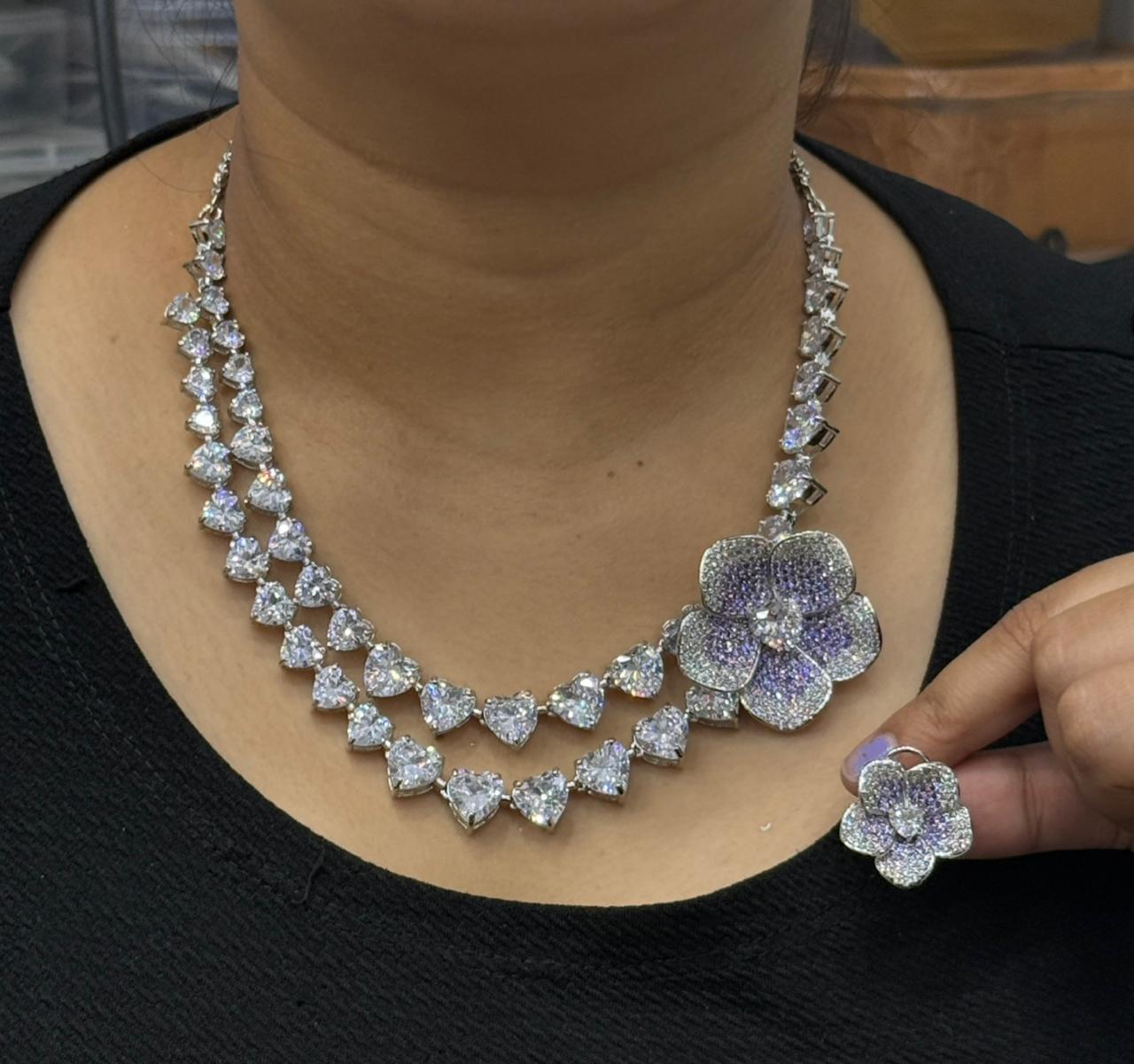 NEETA AMBANI SWAROSKI NECKLACE IN PURPLE FOR WOMEN