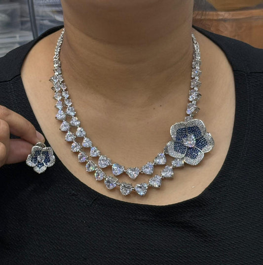 NEETA AMBANI INSPIRED BLUE CZ NECKLACE