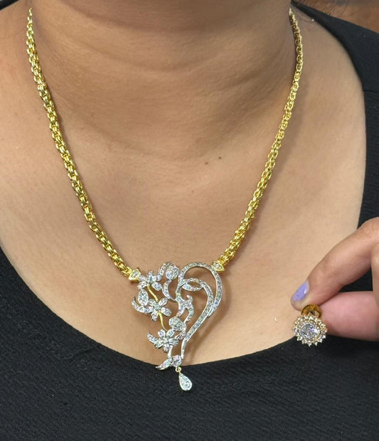 Calra Gold Plated Multi Color Pendant Set For Women