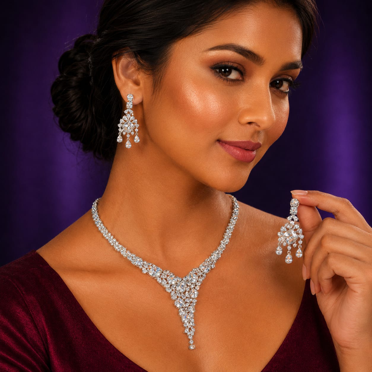 Cubic Zirconia CZ Necklace In White