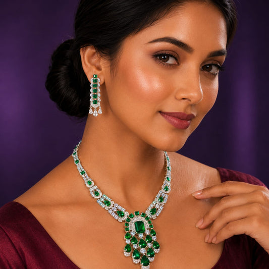 Camilla Green American Diamond Necklace