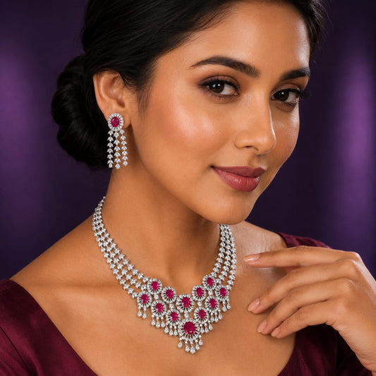 Beautiful Ruby CZ Necklace