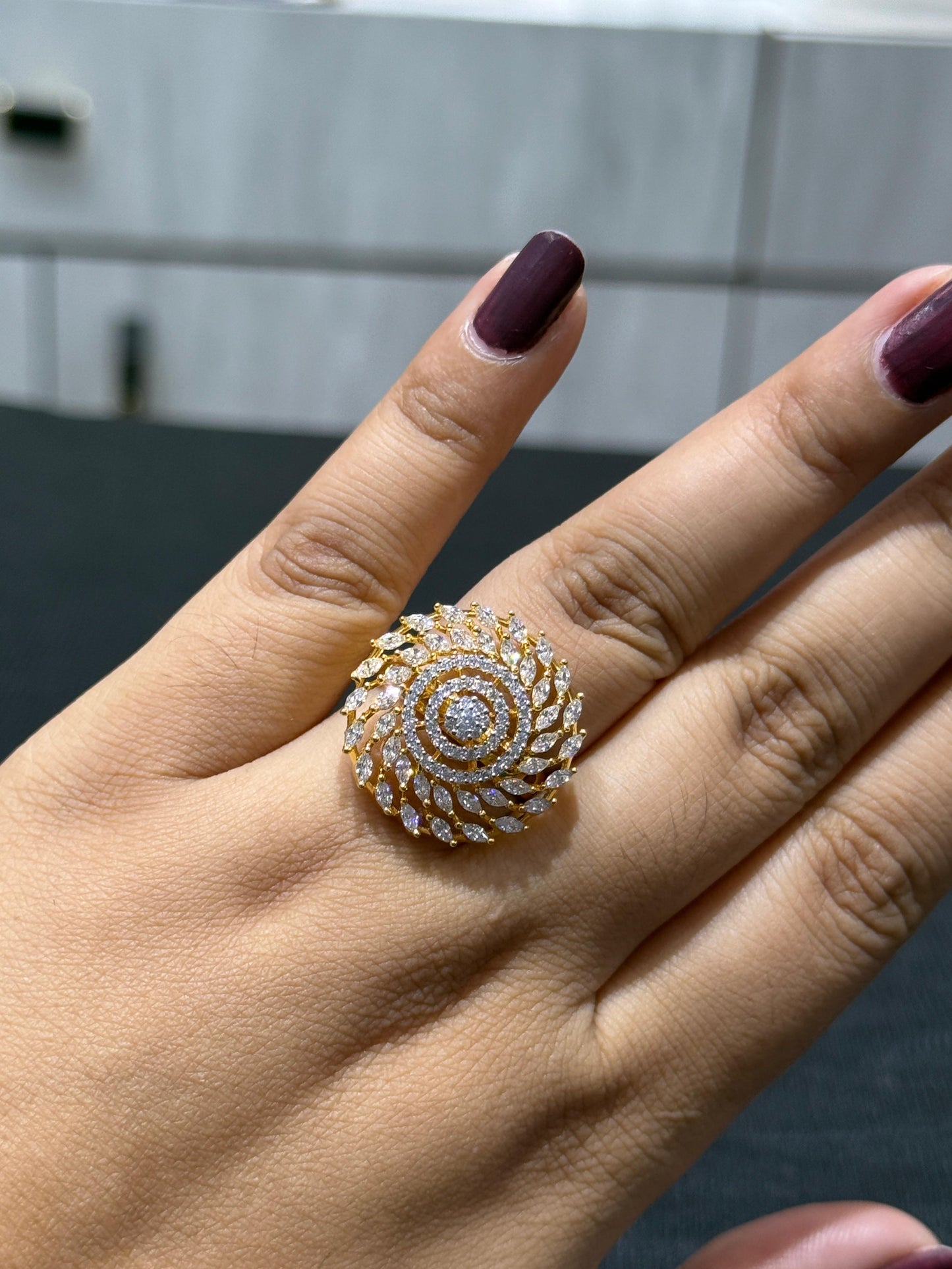 Golden Finish Studs And Ring combo For Women And Ring