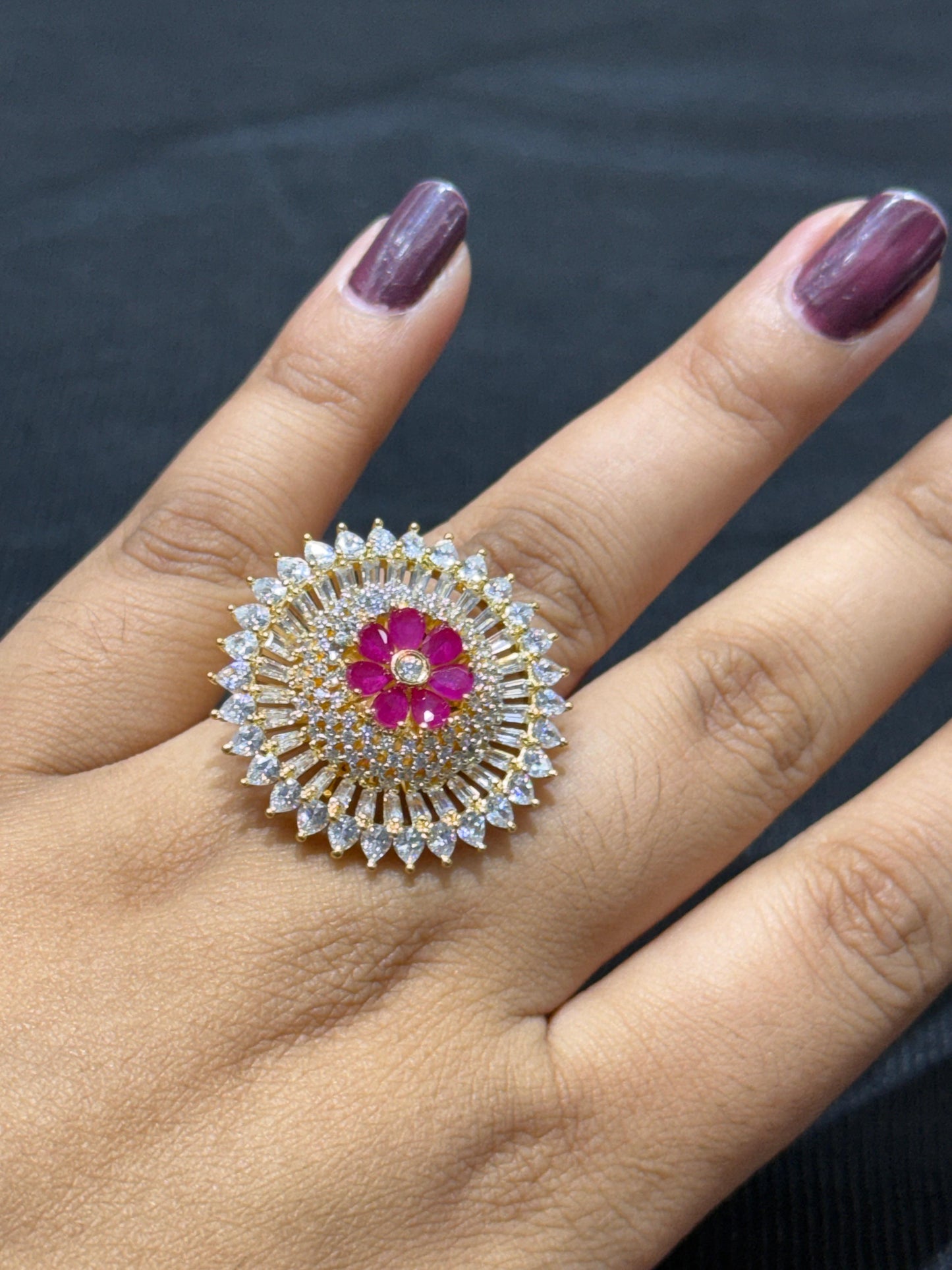 Channel Setting Studs And Ring Combo for women And Girls