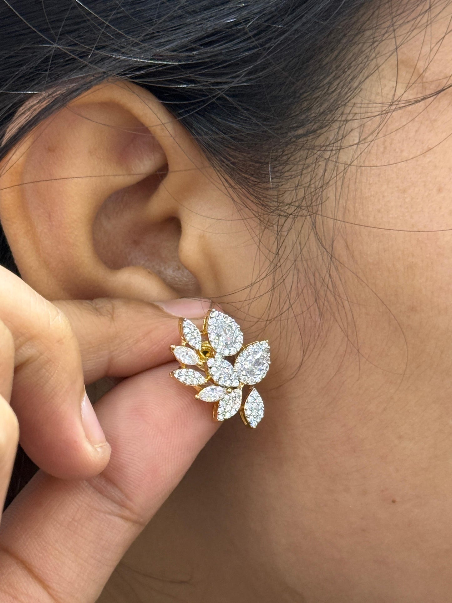 Dual Tone Ring And Studs Combo For Women And Girls