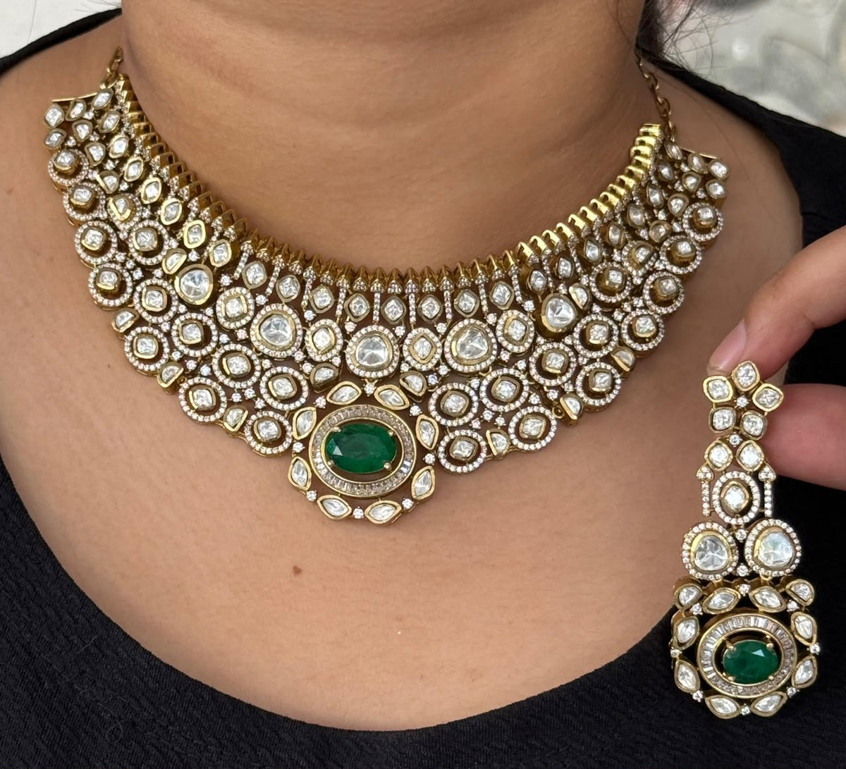 Royal Emerald Green Bridal Choker for women and Girls