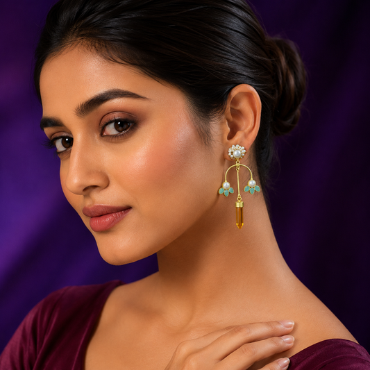 Ikshitam Mint Duzy Earring For Women