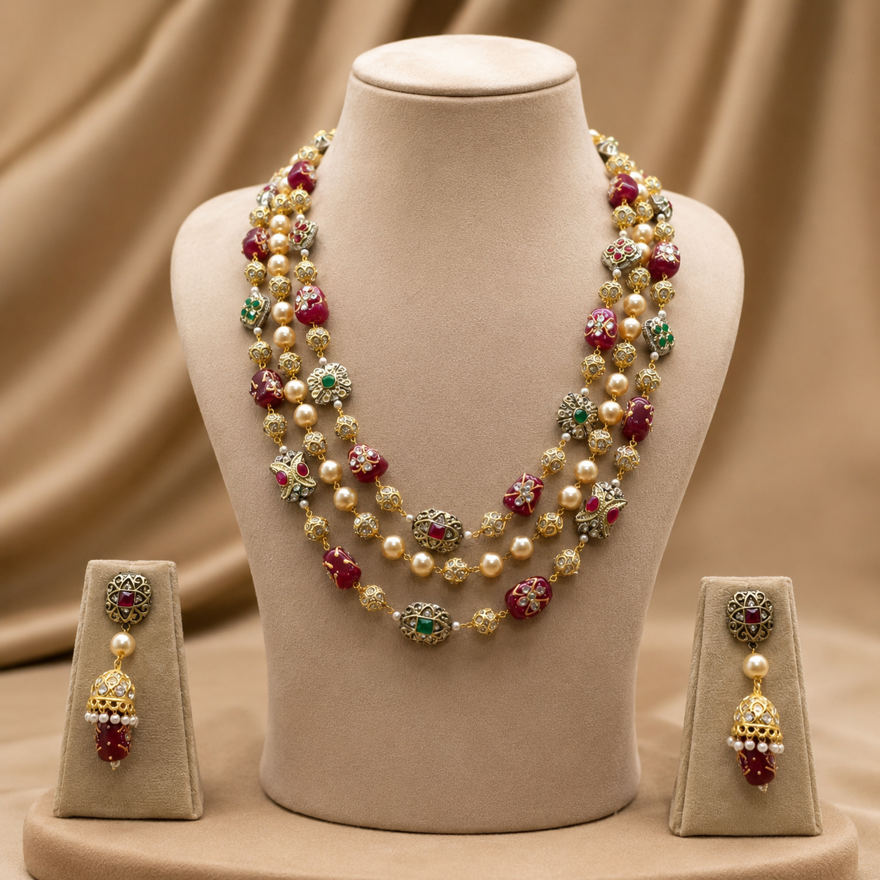 Multi Colour Hand Painted Tanjour Beads Jaipuri Malla
