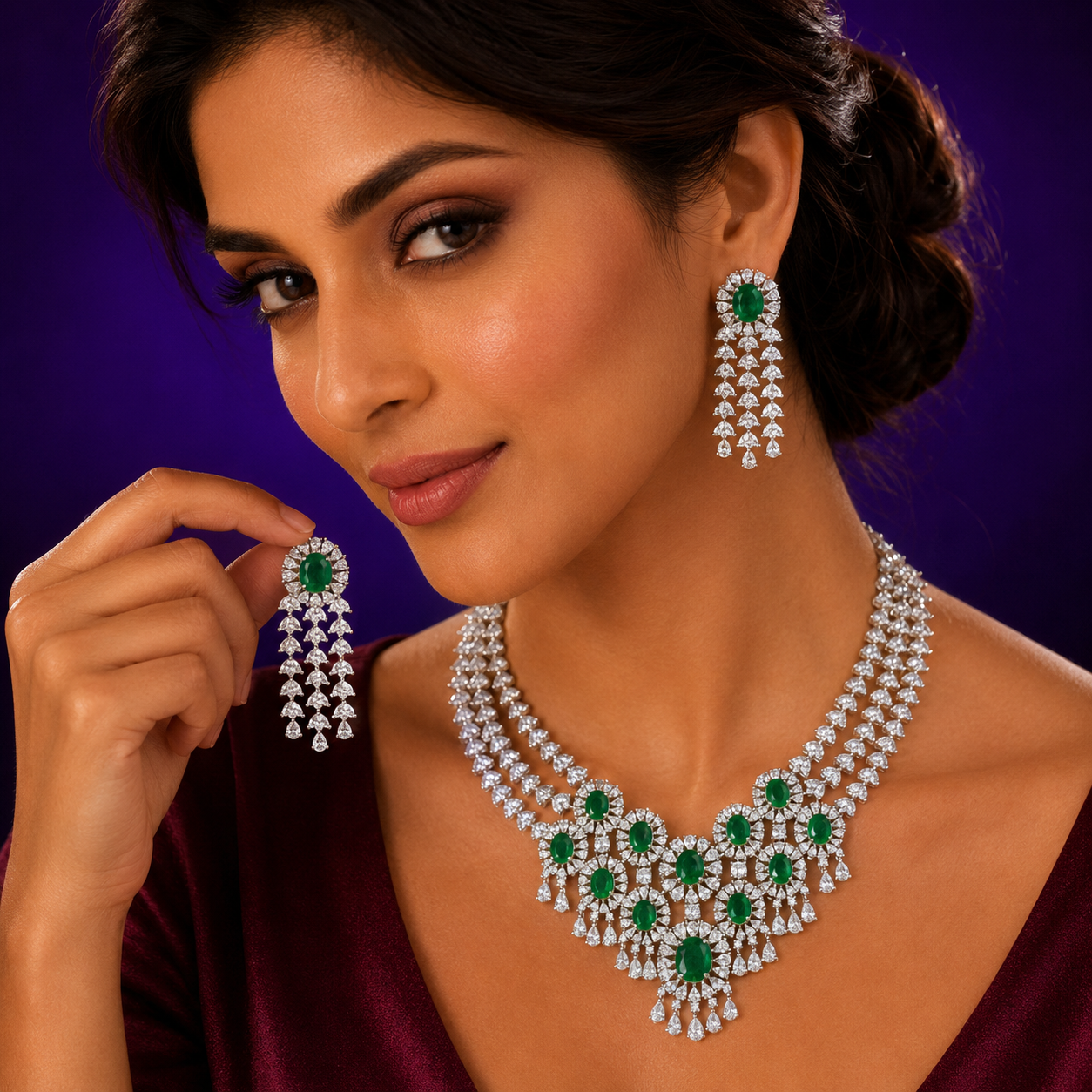 Beautiful Emerald Green CZ Necklace
