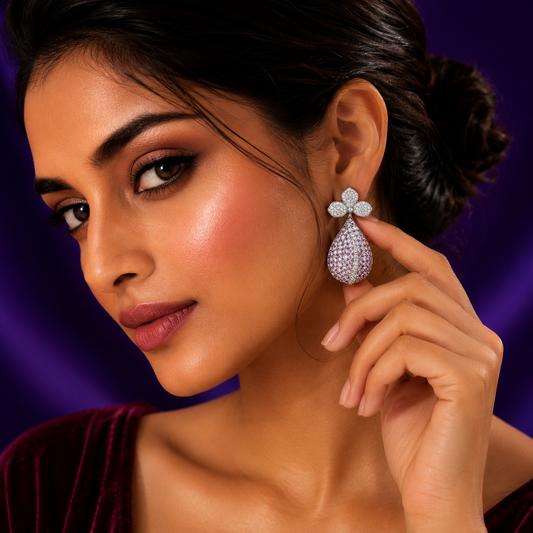 Invisible Setting With CZ Earring for woman