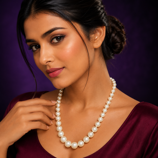 Fresh Water White Pearl Single Layar Mala