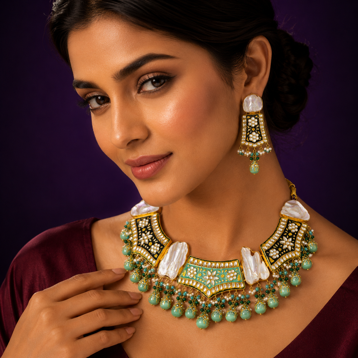 Duzy Meenkari Necklace for woman