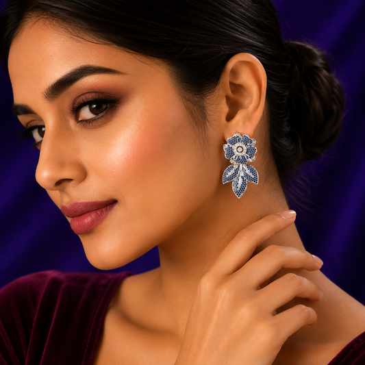 Roses With Petals Invisible Setting Earring for woman