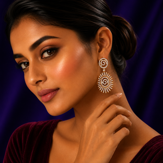 Zircon golden Plated Earring for woman
