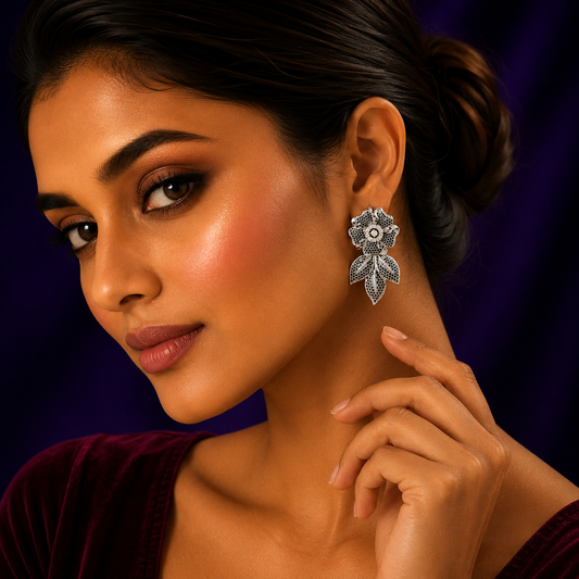 Roses With Petals Invisible Setting Earring for woman