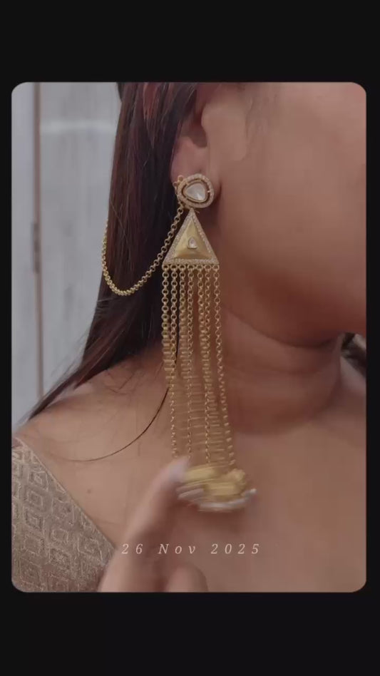 HANDMADE EARRING WITH KAANCHAIN FOR WOMEN