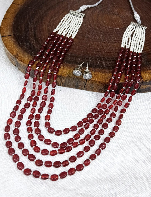 RED PRECIOUS STONE MALA