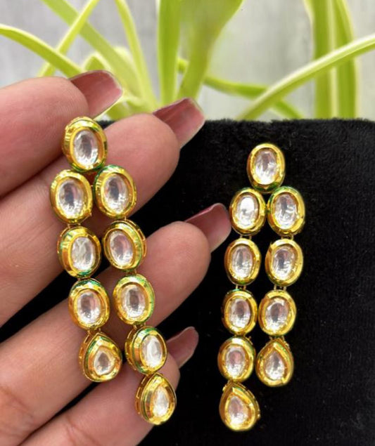 Statement backside meenakari kundan earring