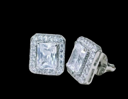 CZ SOLITAIRE STUD EARRING