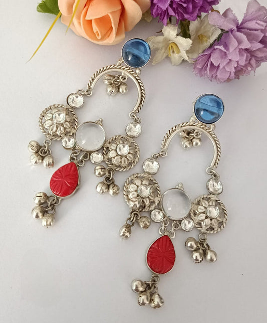 BADAL ANTIQUE FUSION EARRINGS IM HUES OF PASTELS