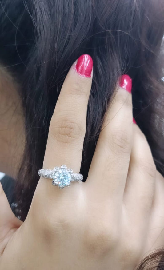 SOLITAIRE BAND AND CZ RING