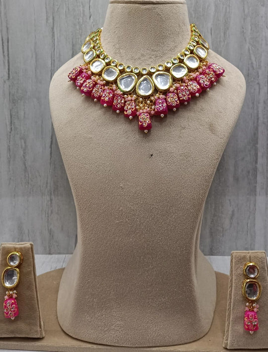 Traditional Indian meenakari necklace set for women