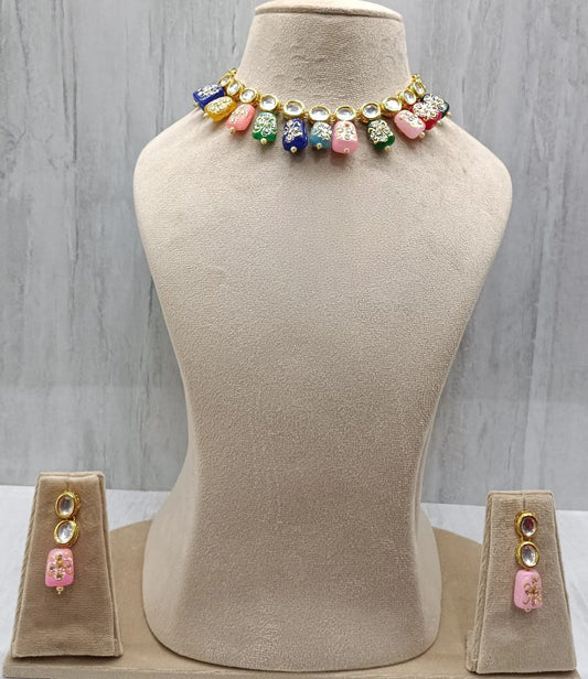 COLOURFUL HANDPAINTED TUMBLE NDAN NECKLACE